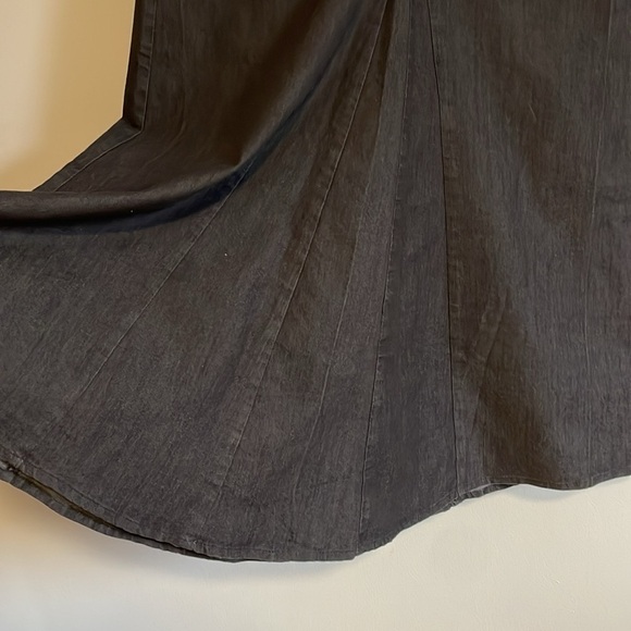 Y2K Tech Grunge Maxi Skirt 8 Black VTG Flare Appraisal Bell Rave 2000s Alt Edgy - Picture 5 of 12